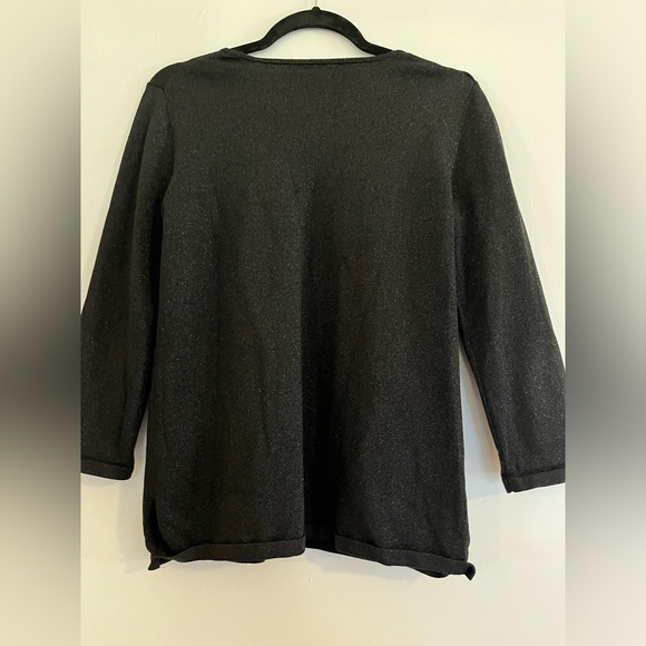 Cable & Gauge Black Sparkly Blouse Size Medium - Picture 3 of 3